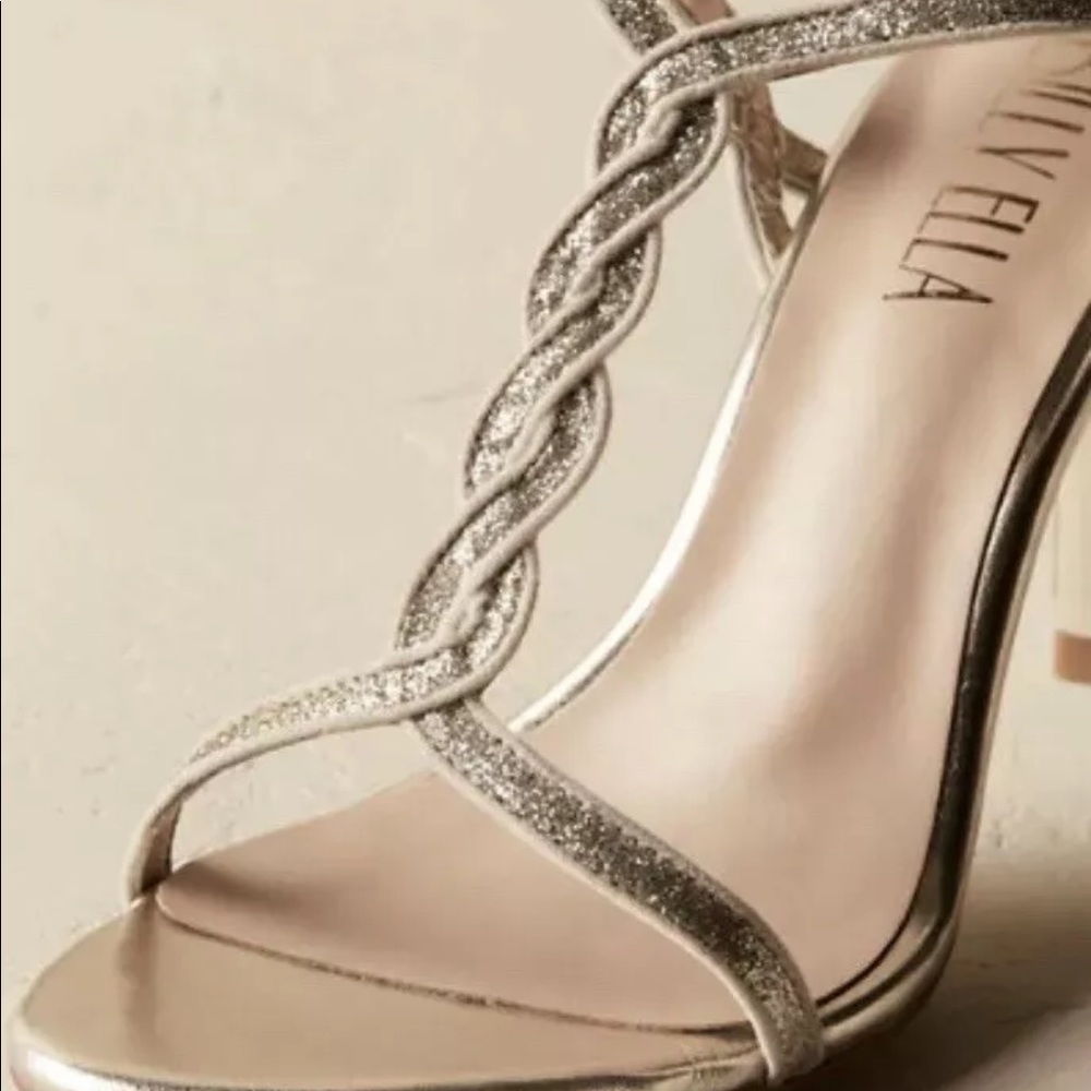 BHLDN billy Ella braided heel new gold 9.5
